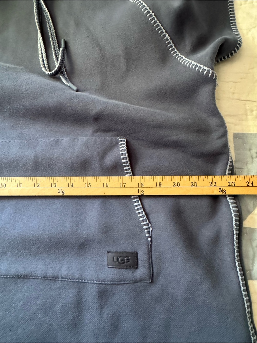 UGG Kelsey Hoodie Dress Large Blue Short Sleeve Pullover Sweatshirt Dress  L - Picture 15 of 15